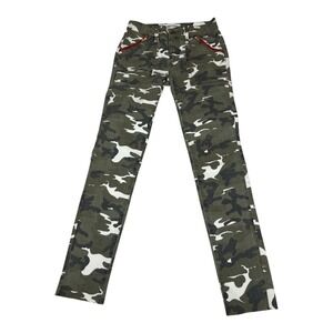 Etienne Marcel Camo Print Chop Zipper Pockets Skinny Jeans Size 25‎